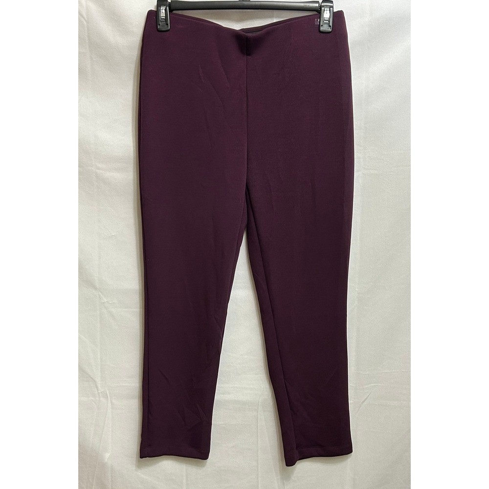 NWT Chicos Womens Deep‎ Plum Purple Pull On Ankle Pants Size 1R Med Reg Stretch